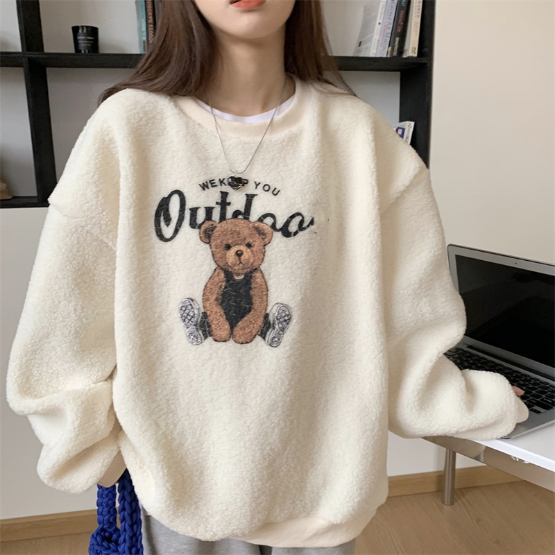 Winter Clothing Affordable - Felpa in Pelliccia d'Agnello Calda ed