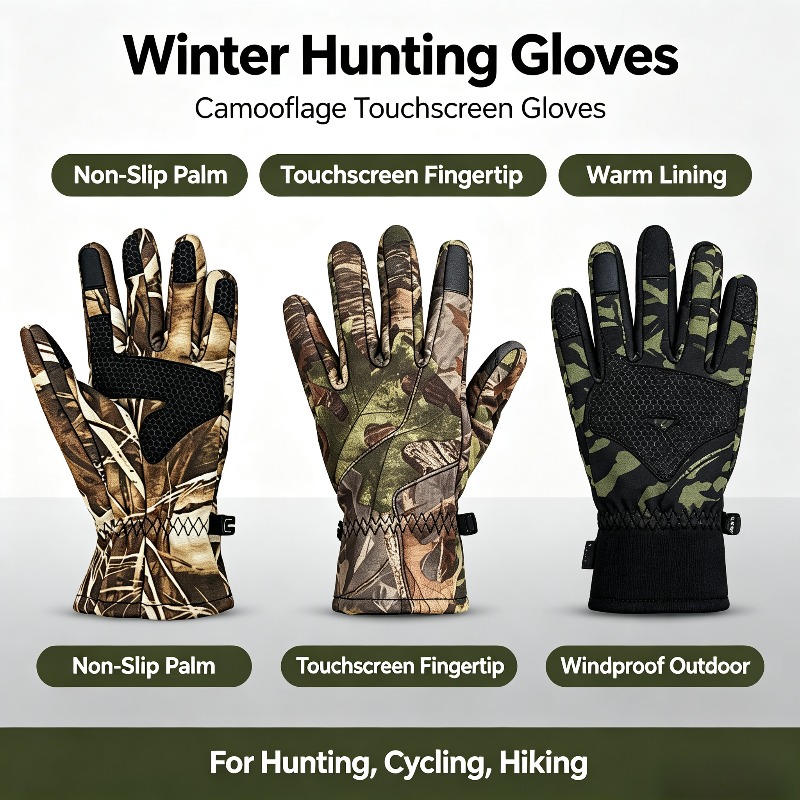 Knit Glove Touch Screen - Guanti da Caccia Antiscivolo per Sport