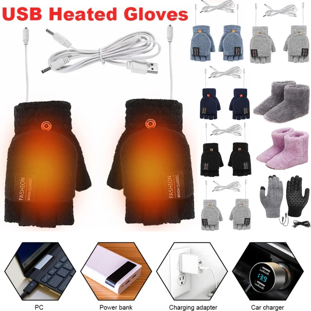 Knit Glove Touch Screen - Guanti riscaldati elettrici USB Touch screen
