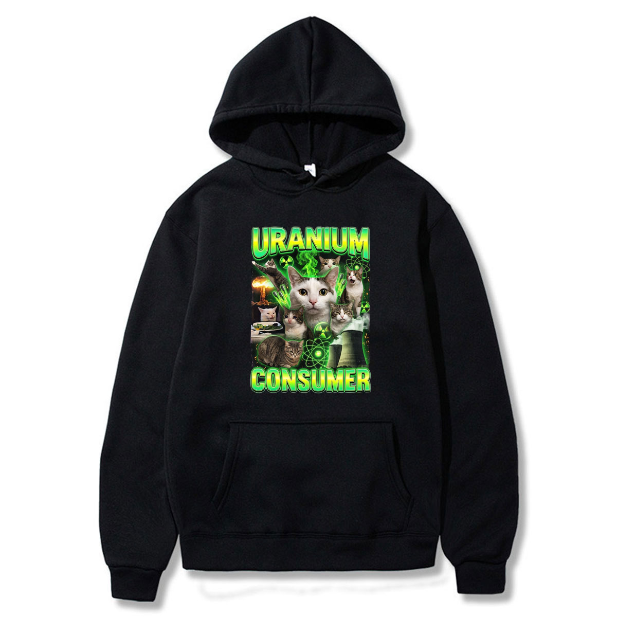 Winter Clothing Meme - Felpa con Cappuccio Oversize con Grafica