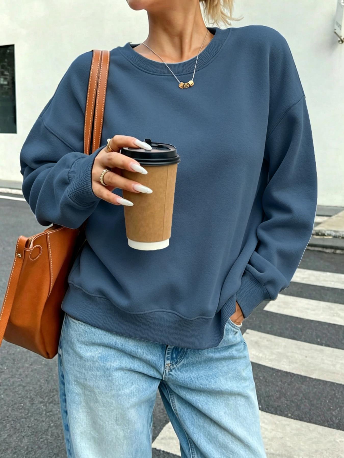 Winter Clothing On Sale Women'S - Felpe Casual da Donna in Tessuto