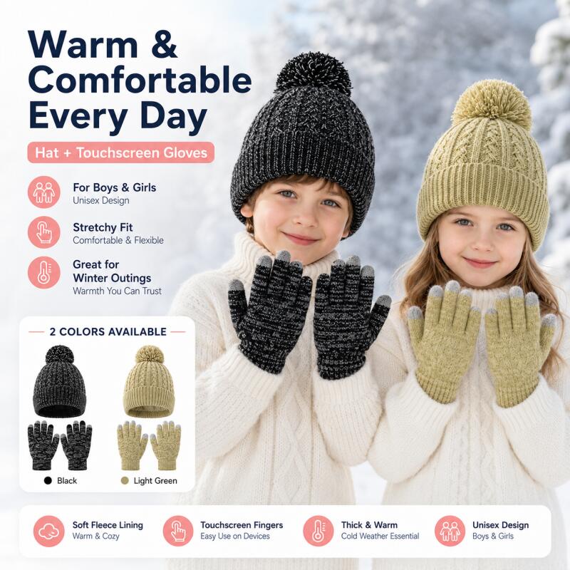 Set di cappello invernale in m - Knit Glove Touch Screen recensione e prezzo
