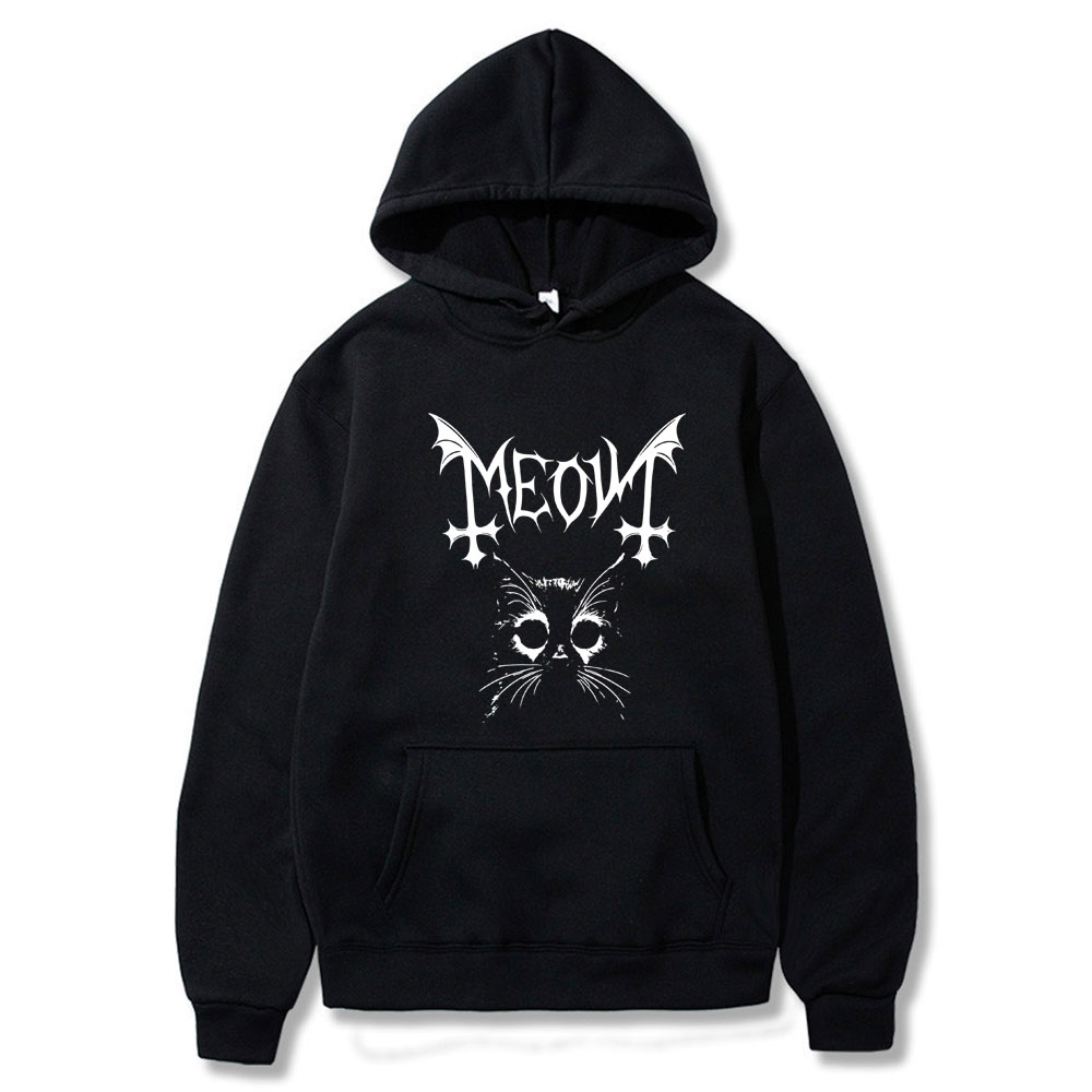Felpe con Stampa Meow Cat Owl  - Winter Clothing Meme recensione e prezzo