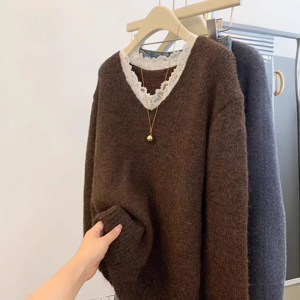 Maglione in maglia con pizzo a - Winter Clothing Colors 2026 recensione e prezzo